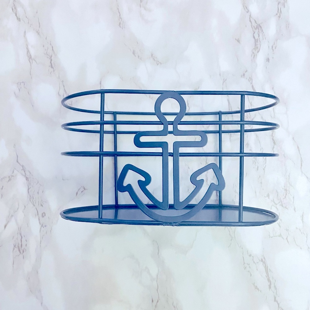 ⚓️ Anchor Napkin Holder ⚓️ Nautical Table Décor Navy Blue Metal